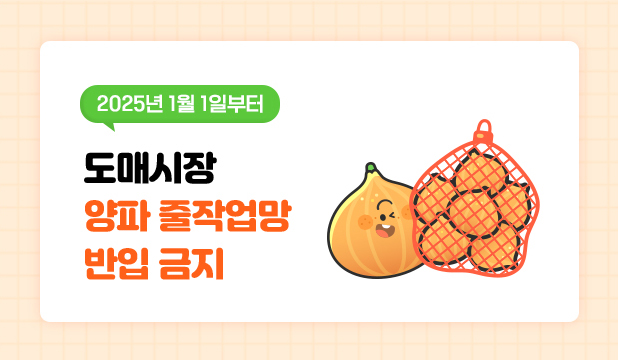 2025년 1월 1일부터 도매시장 양파 줄작업망 반입 금지