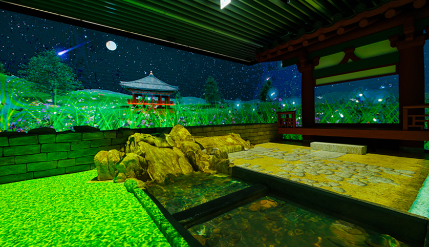 ICT로 피어나는 백제정원 체험실 내부