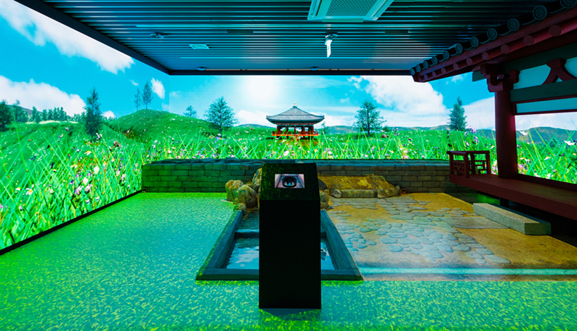 ICT로 피어나는 백제정원 체험실 내부